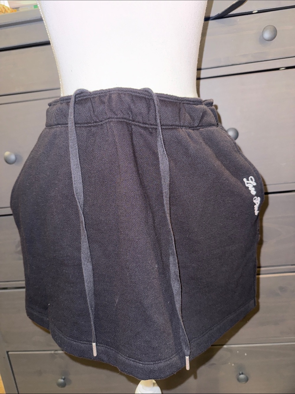 PINK Victoria's Secret Black Drawstring Skort